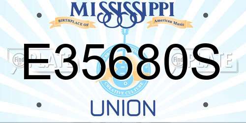 E35680S Mississippi License Plate
