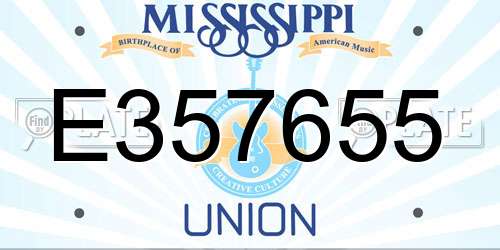 E357655 Mississippi License Plate