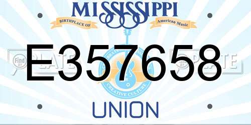 E357658 Mississippi License Plate