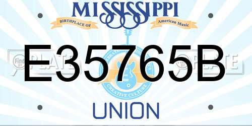 E35765B Mississippi License Plate