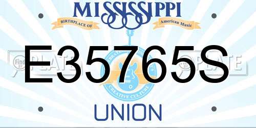 E35765S Mississippi License Plate