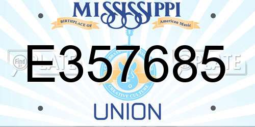 E357685 Mississippi License Plate
