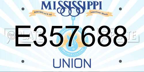 E357688 Mississippi License Plate
