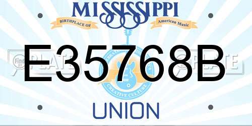 E35768B Mississippi License Plate