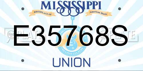 E35768S Mississippi License Plate