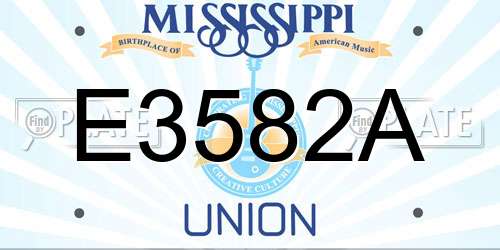 E3582A Mississippi License Plate