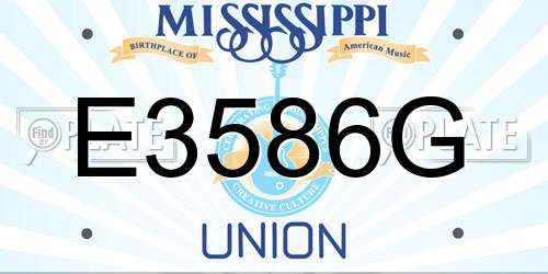 E3586G Mississippi License Plate