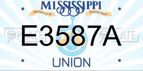 E3587A Mississippi License Plate