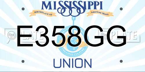 E358GG Mississippi License Plate
