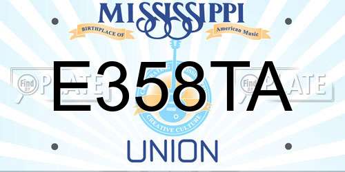 E358TA Mississippi License Plate