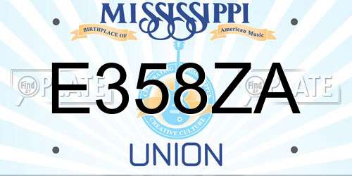 E358ZA Mississippi License Plate