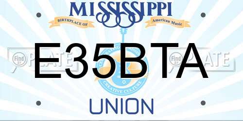 E35BTA Mississippi License Plate