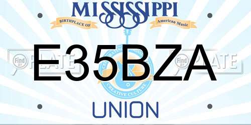 E35BZA Mississippi License Plate