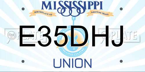 E35DHJ Mississippi License Plate
