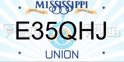 E35QHJ Mississippi License Plate