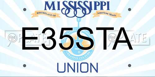 E35STA Mississippi License Plate