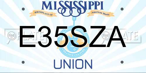 E35SZA Mississippi License Plate