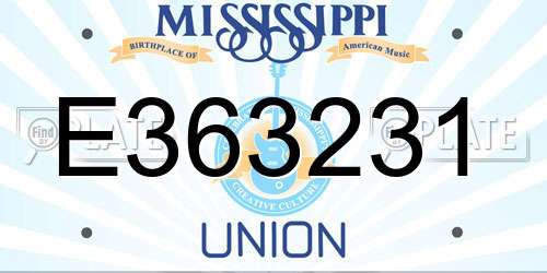 E363231 Mississippi License Plate