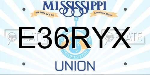E36RYX Mississippi License Plate