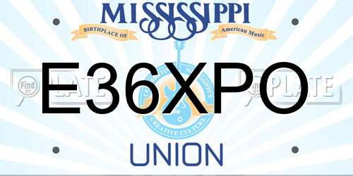 E36XPO Mississippi License Plate