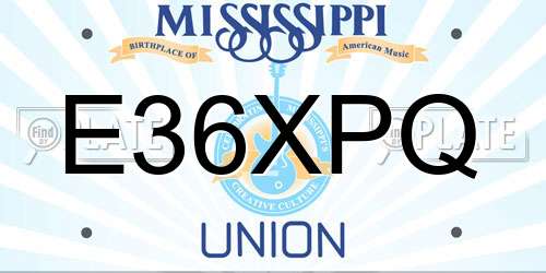 E36XPQ Mississippi License Plate