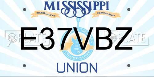 E37VBZ Mississippi License Plate