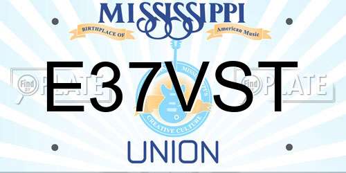 E37VST Mississippi License Plate