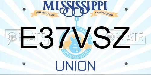 E37VSZ Mississippi License Plate