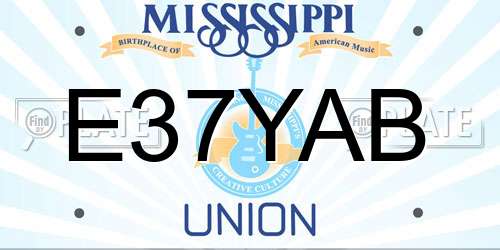 E37YAB Mississippi License Plate