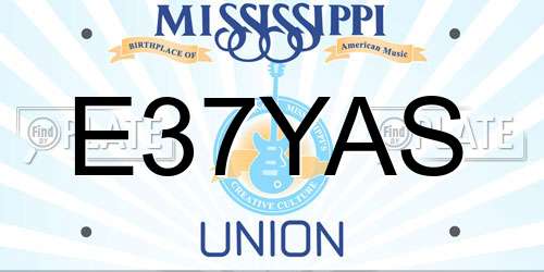 E37YAS Mississippi License Plate