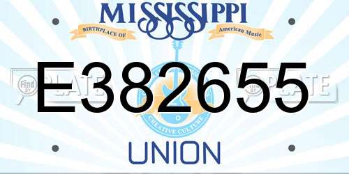E382655 Mississippi License Plate