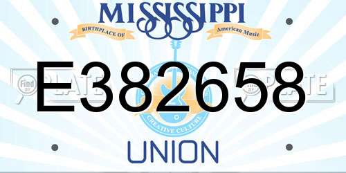 E382658 Mississippi License Plate