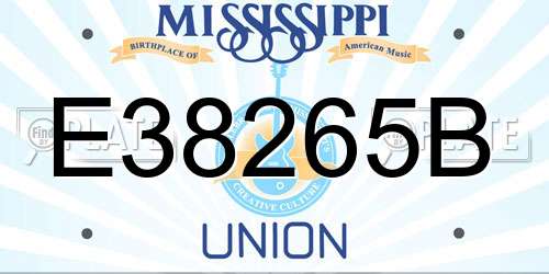 E38265B Mississippi License Plate