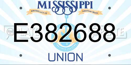 E382688 Mississippi License Plate