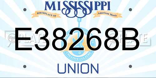 E38268B Mississippi License Plate