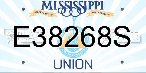 E38268S Mississippi License Plate