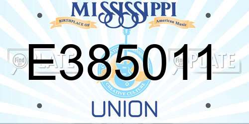 E385011 Mississippi License Plate
