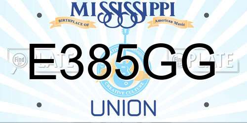 E385GG Mississippi License Plate