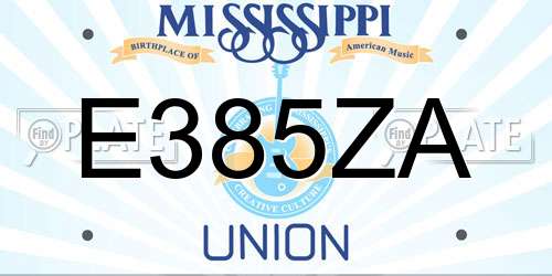 E385ZA Mississippi License Plate