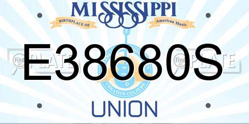 E38680S Mississippi License Plate