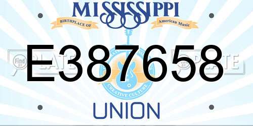 E387658 Mississippi License Plate