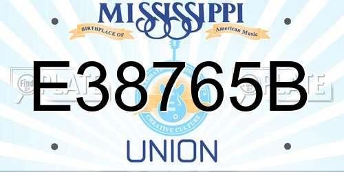 E38765B Mississippi License Plate