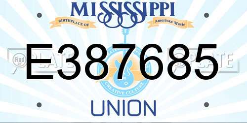 E387685 Mississippi License Plate