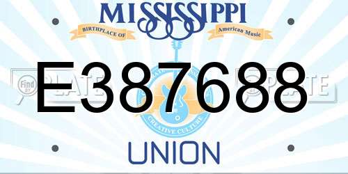 E387688 Mississippi License Plate