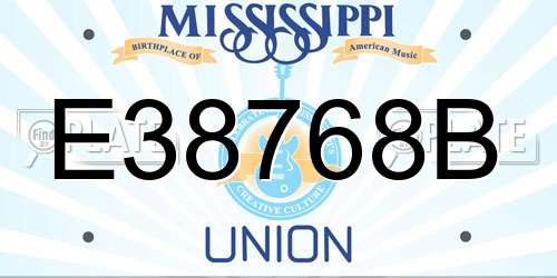 E38768B Mississippi License Plate