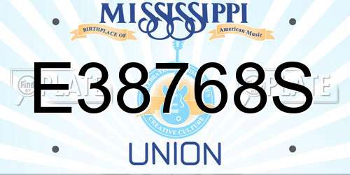 E38768S Mississippi License Plate