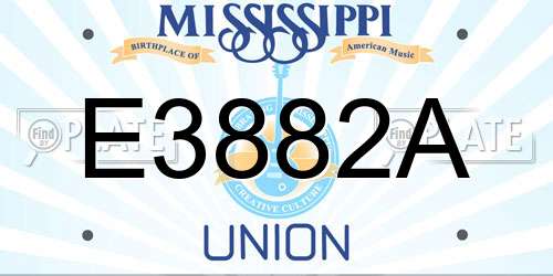 E3882A Mississippi License Plate
