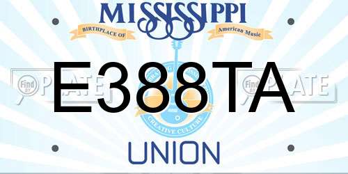 E388TA Mississippi License Plate