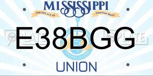 E38BGG Mississippi License Plate