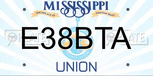 E38BTA Mississippi License Plate